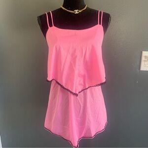 Frederick's of Hollywood Pink Chemise with Black Trim